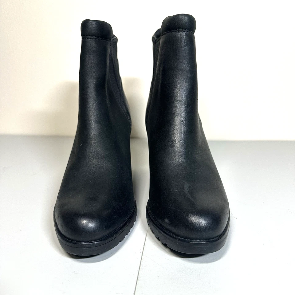 Botas de cuña al tobillo de cuero Chelsea Sorel After Hours impermeables para mujer talla 8 negras Foto 2 de 4