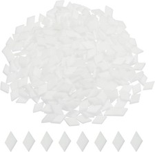 200g Rhombus Glass Mosaic Tiles - White for DIY Art Crafts and Decoration