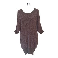 Women's Textured Knit Sweater Tunic /dress  with Pockets Brown Umgee Small NWT