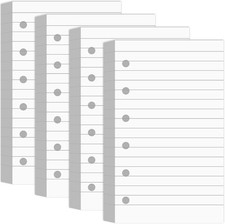 400 Sheets Blank Lined Paper Refill for 3 X 5 Binders 6 Ring Memo Paper Mini Rul
