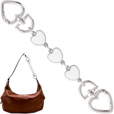 Heart Bag Extender Chain, Handbag Charm Purse Chain with Buckles, Silver-heart