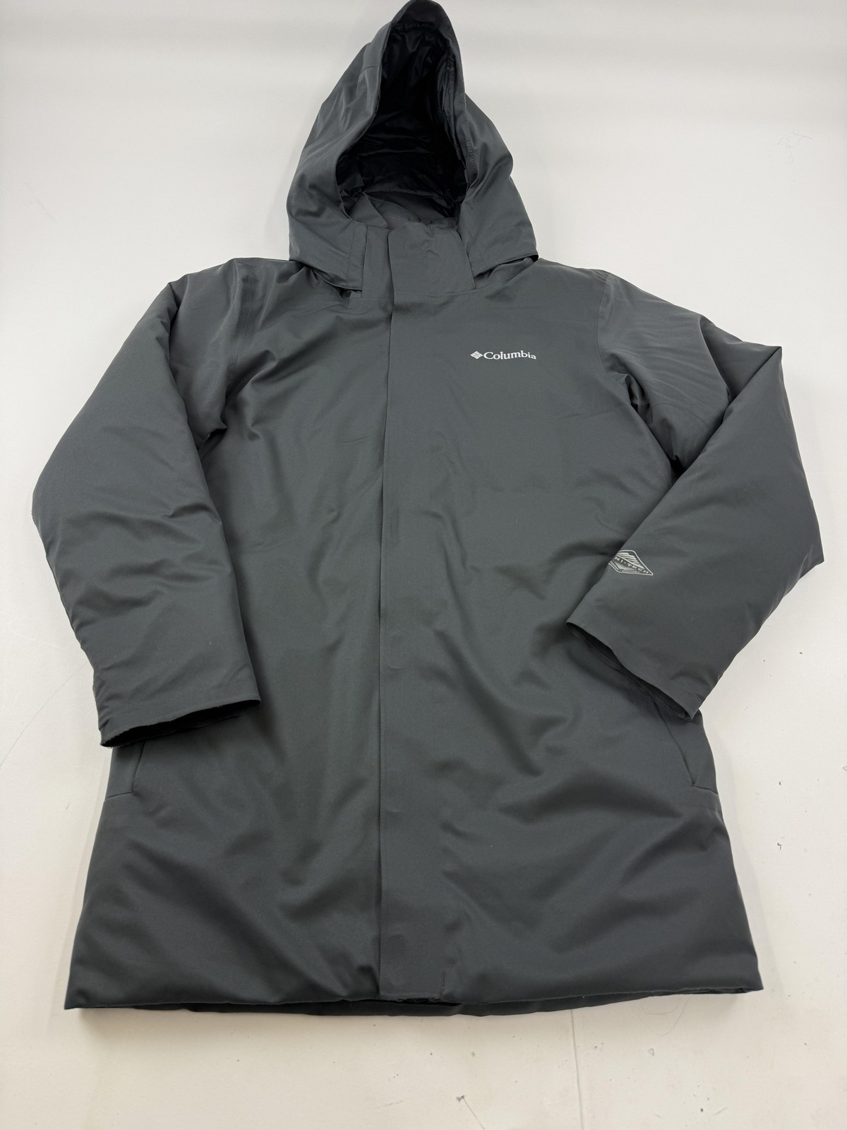 Columbia Parka Mens Medium Gray Omni-Tech Insulated Hooded W