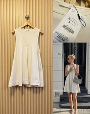ZARA CONTRAST SHORT DRESS Ecru 4174/716/712