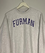 Vintage 90s Champion Reverse Weave Furman University Crewneck Sweater Size Small