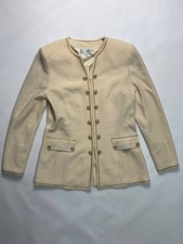 St. John Collection Women Cream Boucle Jacket Size 6