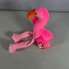 TY Beanie Baby Pinky Flamingo Plush 1995 Retired PE Pellets Stuffed Animal Bird