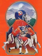 Denver Broncos NFL Football Wall Art Vintage Poster Decor 12x8in Metal Sign kk