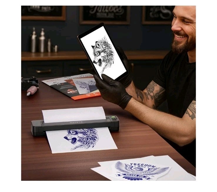 MUNBYN Premium HD Tattoo Transfer Paper 20 Sheets, A4 Size Tattoo Stencil Paper, - second product detail image