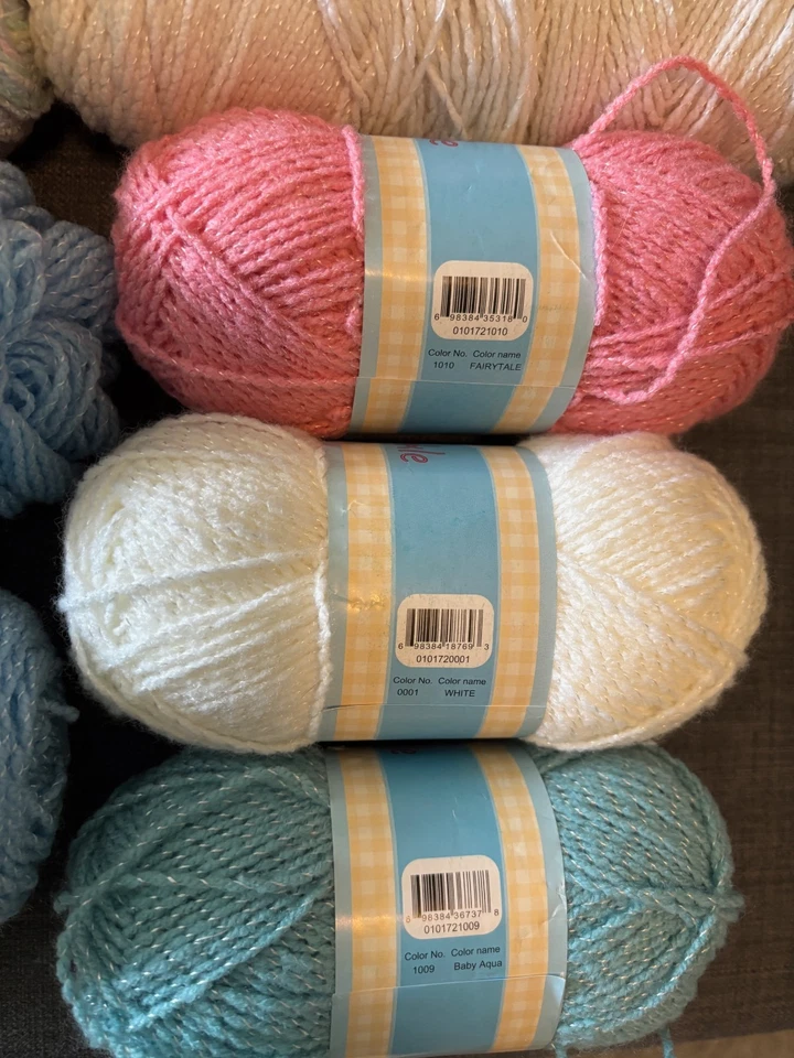 Red Heart Baby Sport & Econo Yarn plus 3 Herrschnerrs Baby Sparkle: Lot of 9 - Image 3 of 3