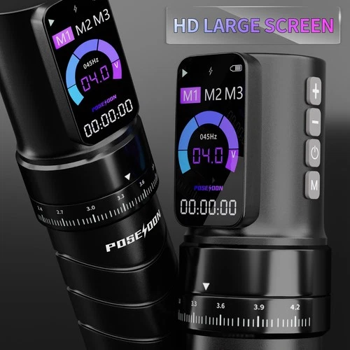 POSEIDON Wireless Tattoo Pen 2.4-4.2mm Stroke 2300mAh Digital Screen image 6