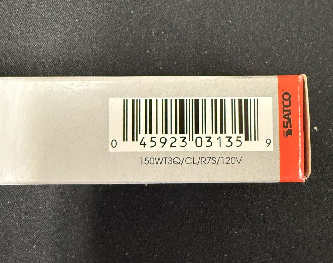 2x Satco S3135 78mm Clear Bulbs 150W 120V T3 Double Ended R7s