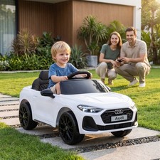 Qaba Audi A5L Electric Ride-On Car for Kids with Remote, 2 Motors, White