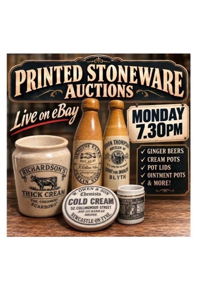 Printed Stoneware Auctions!