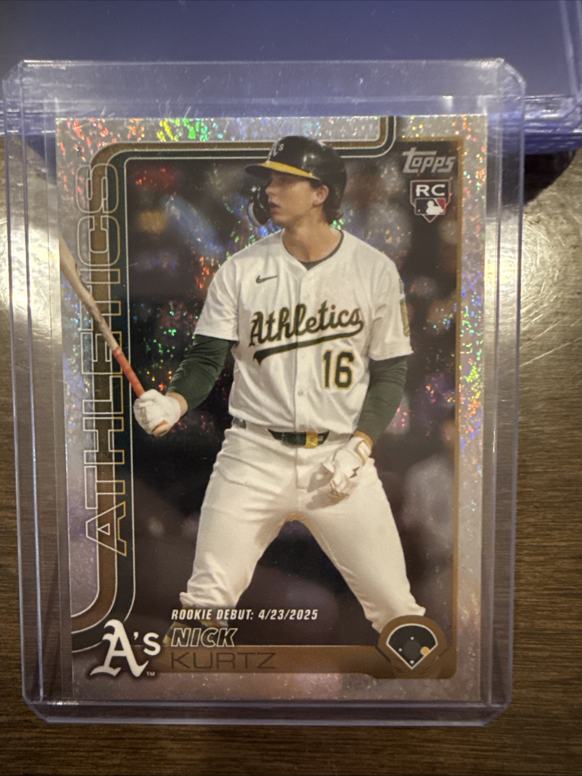 2025 Topps Update Rookie Debut Nick Kurtz Sand Glitter Foil RC #US197 Athletics