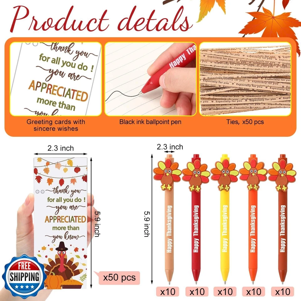 Sayglossy Juego de 50 Regalos de Acción de Gracias Plumas de Otoño a Granel Regalo de Agradecimiento Gracias Foto 3 de 4