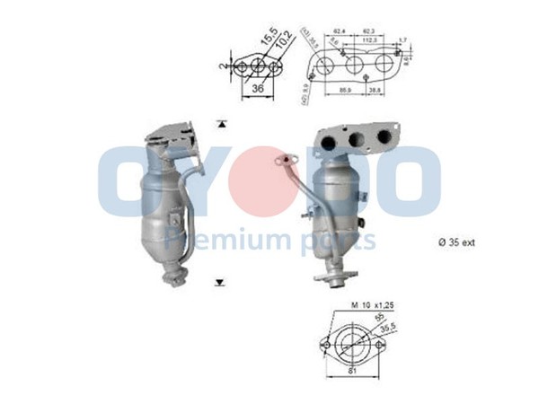 Oyodo Katalysator Passend FüR Toyota Yaris _P9_ 1.0 Vvt-I Euro 4 (D4)-image