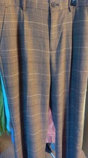 Men's Plaid Dress Pants Flat Front Straight-Leg Size 30
