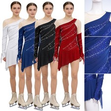 Womens Dress Jazz Bodysuit Performance Dancewear Modern Dresses Stage Ruched