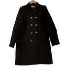 Chloé Coat Size 42 Black Wool Silk Double-Breasted Military Womenswaer Preloved