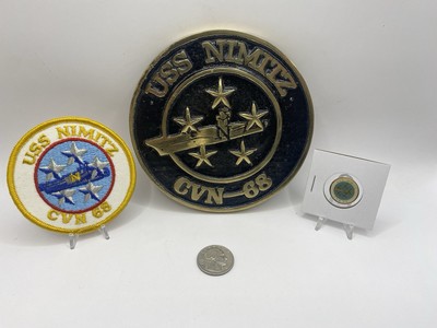 USS NIMITZ CVN-68 CREST WT 1.5 LBS, PLUS Small Patch AND Magnet USN COMBO 