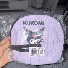 Sanrio Kuromi Purple  Black Fabric Zipper Closure Pouch Bag/Case