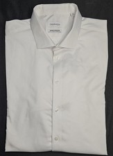 Mens Calvin Klein Infinite No Iron White Long Sleeve Button Up Shirt 18 36-37