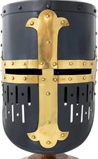 Medieval Warrior Templar Brass Crusader Helmet Knights Helmet  Wearable