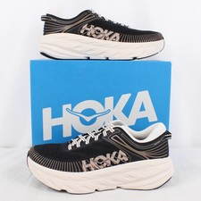 Hoka Bondi 7 Running Shoes In Black/Rose Cream - Women's Size 9 1110519-BCKRS 