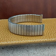 JB Champion Long Stainless Steel Expansion 11/16" 18mm 1970s Vintage Watch Band