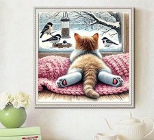 Cat Lying in Front of The Window 5D Diamond Painting Kit