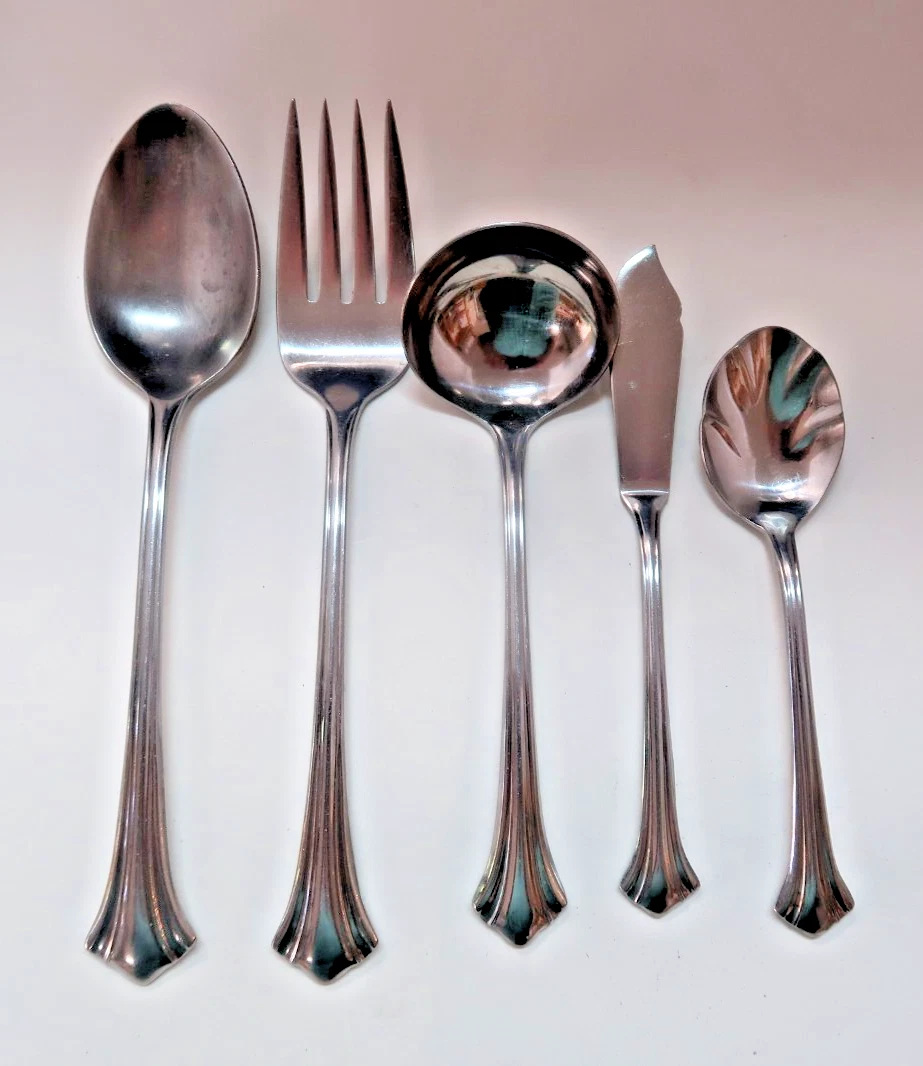 The Cellar Stainless Japan Unknown Pattern 1 Hostess Set 5 Pieces