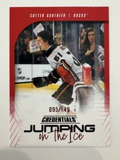 2024-25 Credentials Jumping on the Ice Red /149 Cutter Gauthier #JI-CG Rookie RC