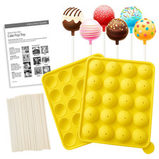Silicone Cake Pop Mold Set w/Sticks  Instructions   20 Cavity NonStick Tray Kit