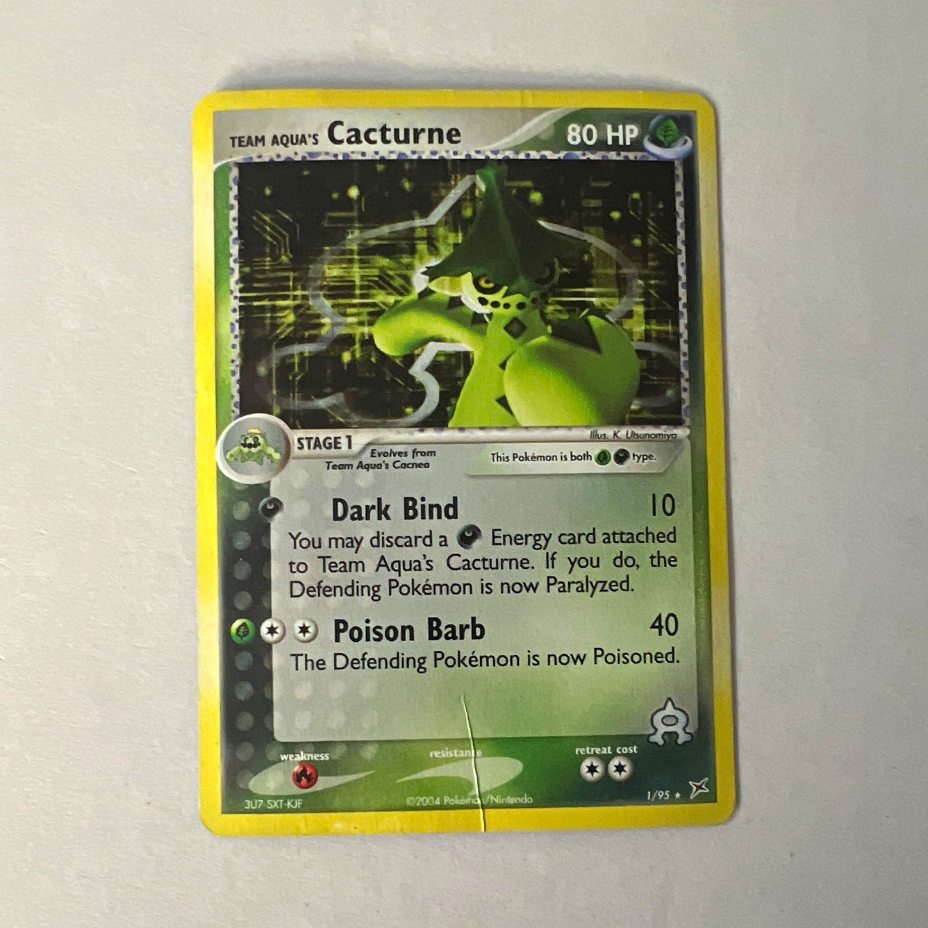 The Pokémon Company Team Aqua's Cacturne 1/95 Ex Team Magma vs Aqua Holo 80HP