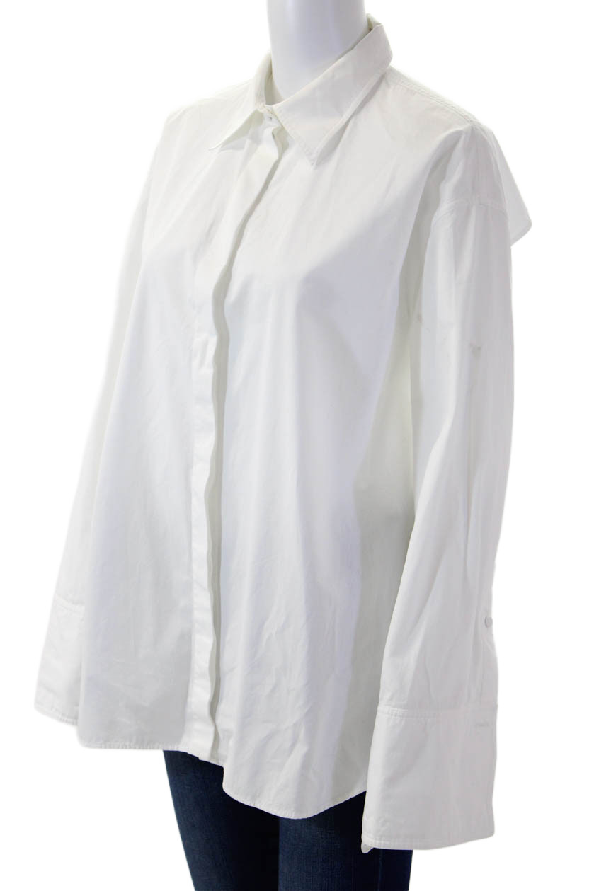 Valentino Women Basic Button-Up White Collared Co… - image 3