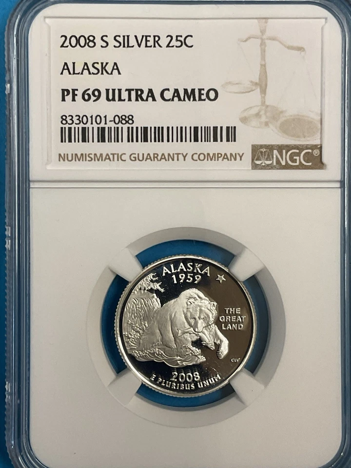 3-Coins SILVER 25c 2008S/2004S State Quarters NGC PF69 UC OK/AK/TX - Image 4 of 4