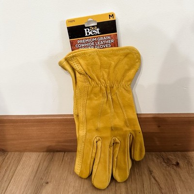 New Do It Best Premium Grain Cowhide Leather Driver Gloves Medium Work Gloves