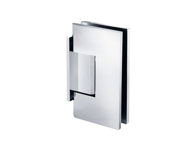 Venice Square Wall Mount Hinge Offset Short Back Plate - Polished Chrome