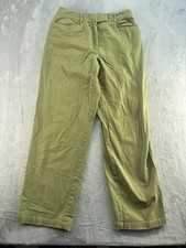 Talbots Pants Womens 6 Green Straight Stretch Cotton Casual