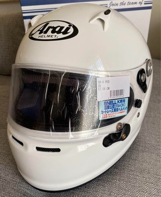 Arai SK-6 PED Integralhelm Kart Rennhelm weiß 57-58cm SNELL K Approved
