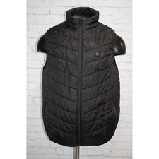 Heated Puffer Vest Mens XL Black USB Electric Sleeveless Jacket Full Zip Pockets