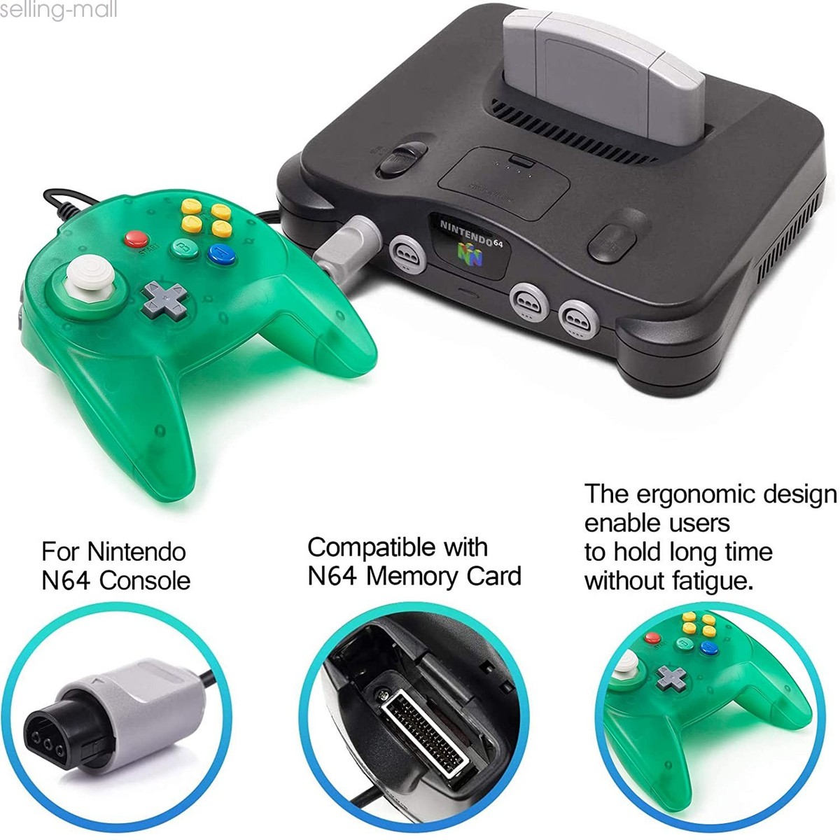 Mini N64 Wired Controllers Joystick Dual Z Button For Nintendo 64