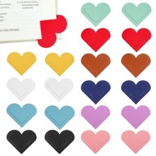 Ouligay 20pcs Leather Bookmarks for Women Cute Heart Book Marks for Reading
