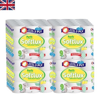 Elevate Comfort mit Purrfs Softlux 3-lagig gesteppte Toilettenpapierrollen - 90 Zitrusrollen
