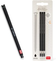 Legami Set 1 Gel Radierstift 3 Minen Katzenmotiv Schwarze Tinte 0,7 Mm