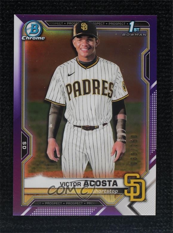 2021 Bowman Chrome Prospects Purple Refractor /250 Victor Acosta #BCP-151 0c3e