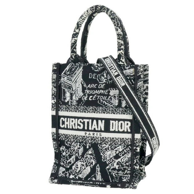 Christian Dior Book Tote Vertical Mini Shoulder bag Crossbody Handbag Black