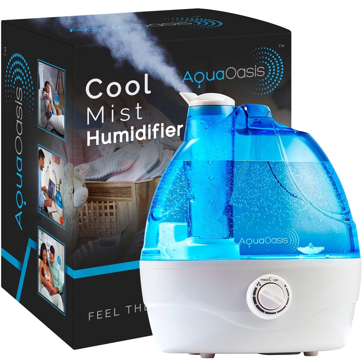 AquaOasis® Cool Mist Humidifier (2.2L Water Tank) Quiet Ultrasonic