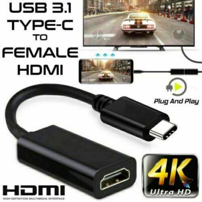 Macbook Galaxy S9 To Hdmi Adapter USB Type C USB-C To HDMI HDTV
