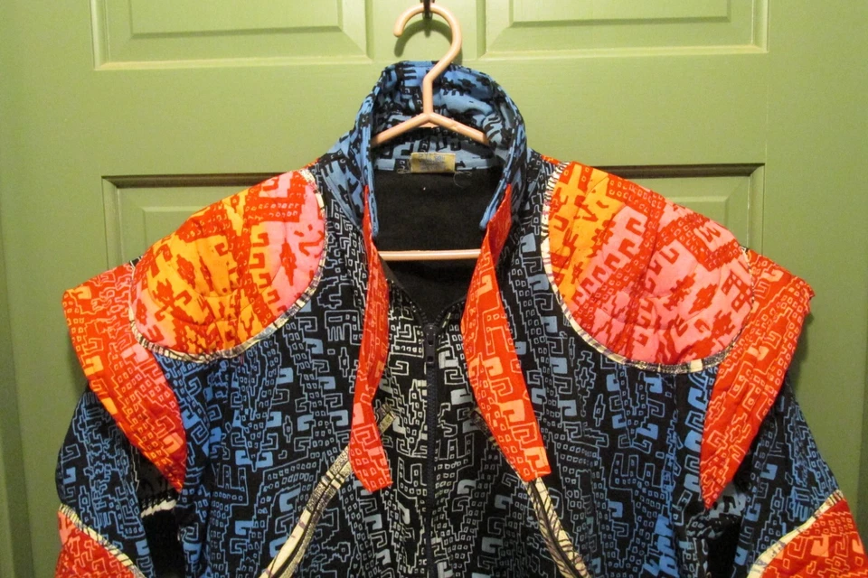 Jaqueta punk grunge vintage anos 80 Space Islands Light Industries conversível zíper completo - Imagem 2 de 4